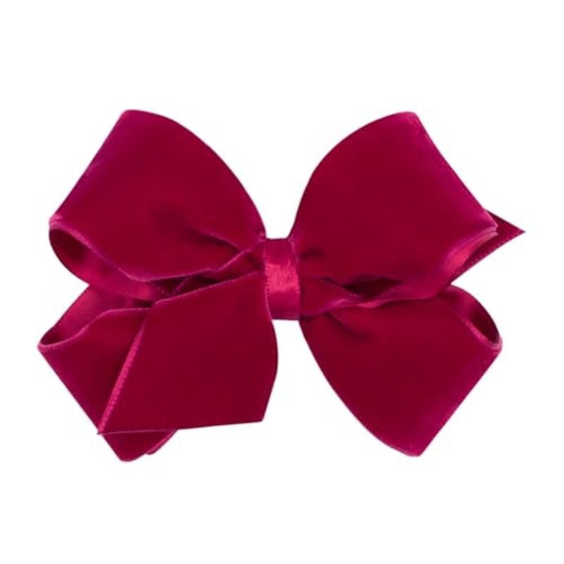 Wee Ones Girls' Classic Velvet Hair Bow on a WeeStay No-Slip Hair Clip, Satin Lining, For All Hair Types, Mini, Black