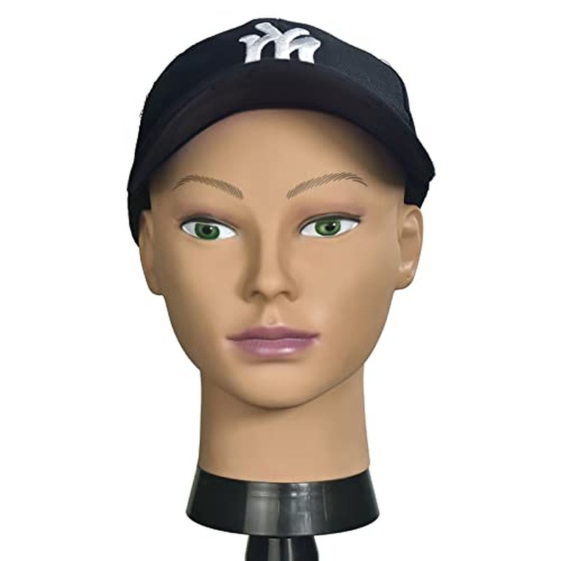 MIAOMANZI Bald Female Training Head Cosmetology Mannequin Head for Wigs Making and Display with Free clamp