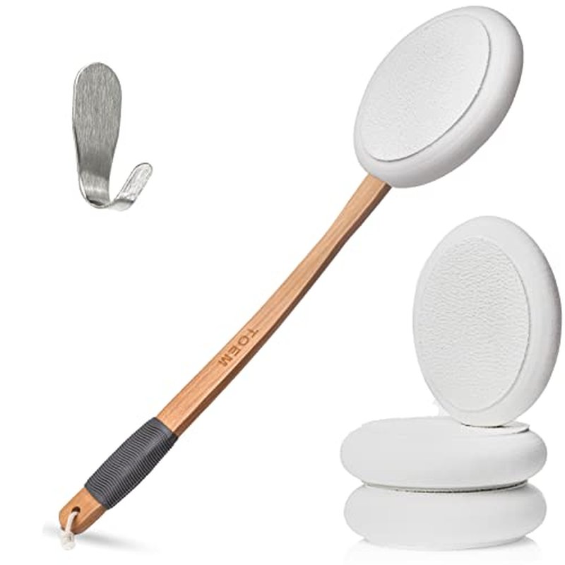 Toem Back Lotion Applicator | Tea Tree Oil, Body Wash, Shower Gel, Tanning Lotion, Aloe Vera Gel, Back Acne Gel, Self Applicator Pad | Includes 1 Back Lotion Applicator & 1 Hook (1 Pad)