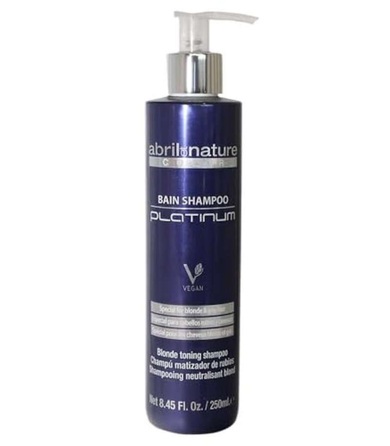 abril et nature - Platinum Professional Shampoo - For Blonde, Bleached, Highlighted, and/or Gray Hair - Violet Toner - Goodbye Yellow Tones - Platinum Appearance - 250 ml