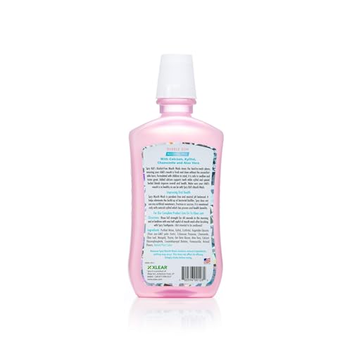 Spry Xylitol Mouthwash Fluoride Free with Enamel Support, Gentle, Natural Bubble Gum - 16 fl oz (Pack of 1)
