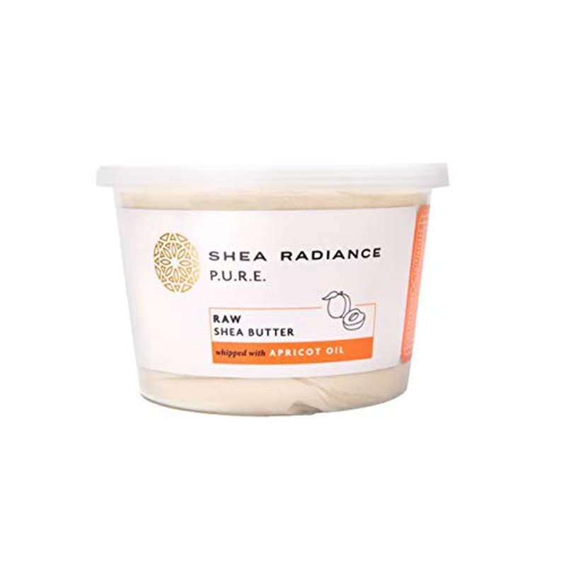 Shea Radiance P.U.R.E Raw Shea Butter | 100% Natural & Unrefined Body Butter | Soothes, Softens, & Increases Collagen | Long Lasting Moisture | Moisturizer for Sensitive Skin | Apricot Oil (5oz)