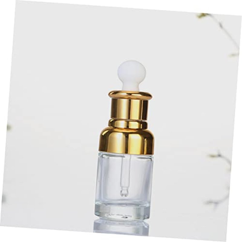 HONMEET 6pcs Essential Oil Bottle Portable Fragrance Clear Container Travel Perfume Bottle Essential Oil Container Aromatherapy Bottle Liquid Containers Golden Glass