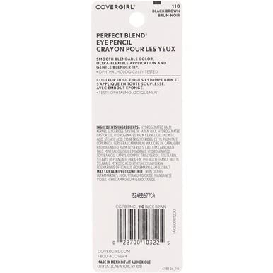 CoverGirl Perfect Blend Eye Pencil, Basic Black [100], 0.03 oz (Pack of 6)