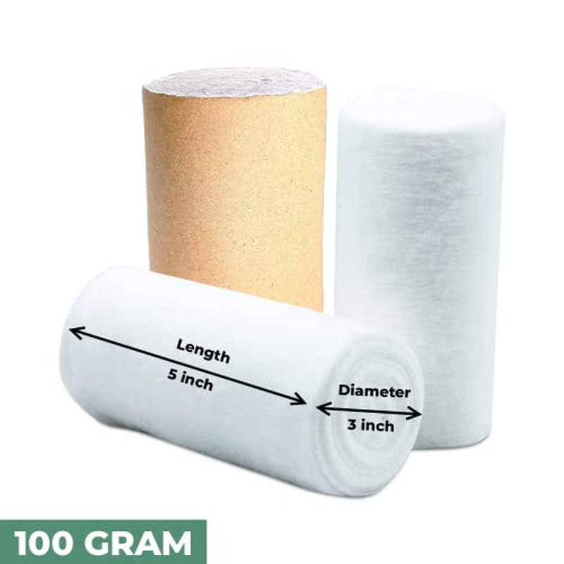 Absorbent Pure Cotton Roll 2.205 lbs Rolled Cotton Ball Multipurpose Soft Cotton use for Surgical First Aid Saloon Makeup Remover Beauty and Baby Care Pure Cotton Wool Roll 500 Gram (Pack of 4)