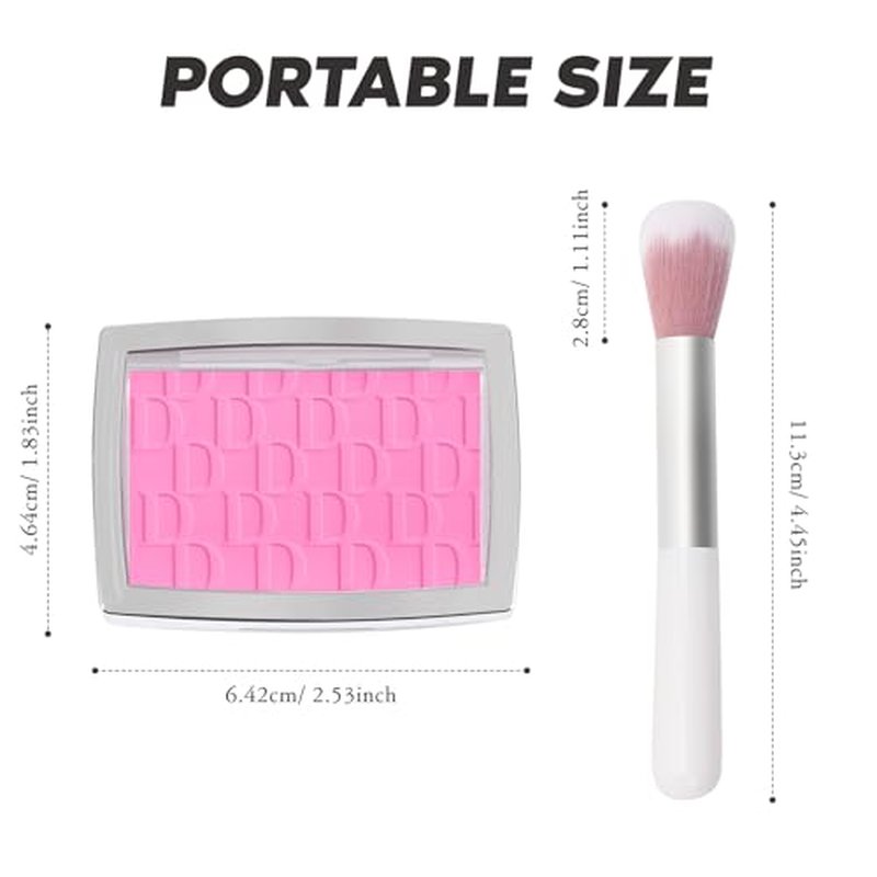 LYBHDAFA Powder Blush for Cheeks with Brush, Matte Pink Blush Palette Korean Blush Powder Face Blusher, Natural Blendable Formula Silky Lightweight Makeup Blush Palette for Cheeks, 001# Pink