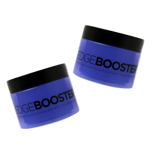 Style Factor EDGE BOOSTER Strong Hold Water-based Pomade 3.38 OZ [2 PACK] (BLUEBERRY)