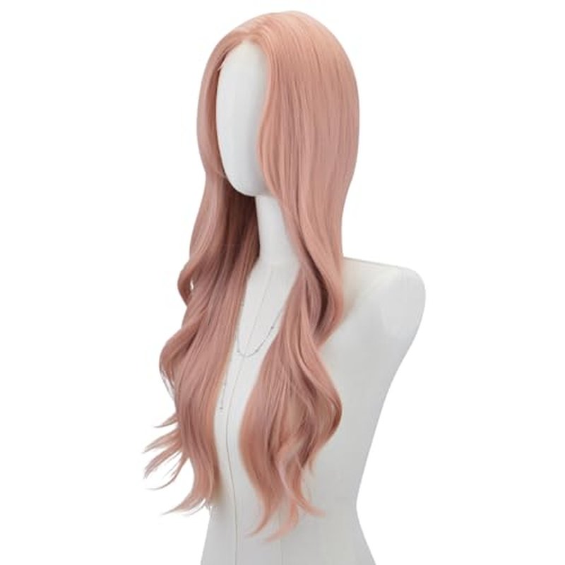 AICKER Long Black Wavy Wig for Women 26 Inch Middle Part Curly Wavy Wig Natural Looking Synthetic Heat Resistant Fiber Wig for Daily Party Use (Black)