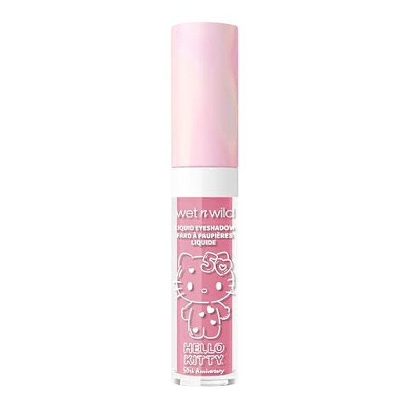 wet n wild Hello Kitty Liquid Eyeshadow, Smooth, Blendable, Shimmery Matte Bubblegum Pink Shade, Cruelty-Free & Vegan - Bubbly