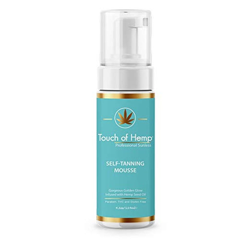 Tanning Foam Self Tanner with Mitt | Sunless Tanner | Touch of Hemp Sunless Tanning Mousse | Streak Free Self Tanner Foam | Professional Formula | Hemp Self Tanning (Mousse Only - Original)