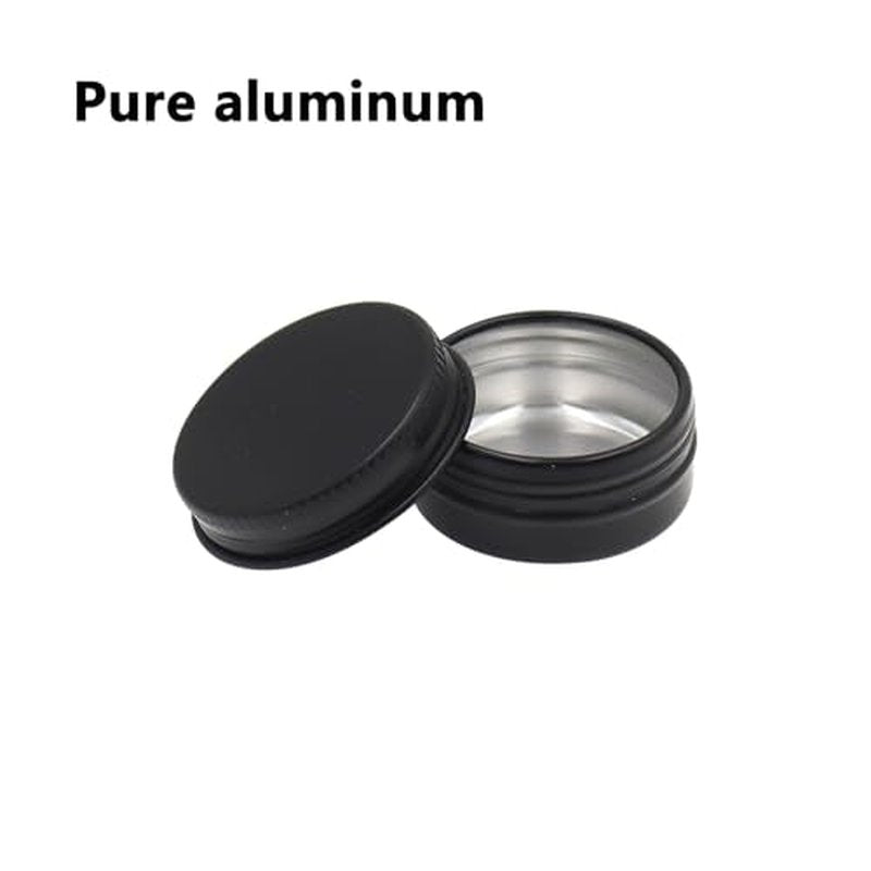 Aluminum Tin Jars Containers,ULIFESTAR Leak Proof Cosmetic Tin Jars Containers,Round Tin Cans with Lids,10PCS Black Cosmetic Sample Refillable Containers for Spice (0.35 ounces 35*18mm/1.37*0.7")