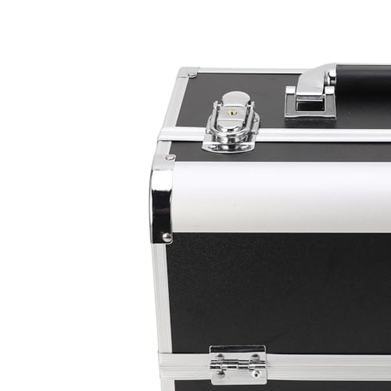 Portable Makeup Case Large Space Portable Multilayer Makeup Case, Novel Design Cosmetic Train Case for Artists, Family and Friends (Black)