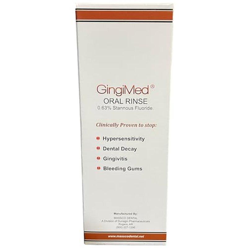 GingiMed .63% Stannous Fluoride Mouthwash with Xylitol | Alcohol-Free Fluoride Mouth Rinse | Periodontal Disease Treatment (Cinnamon - 10 Ounce)