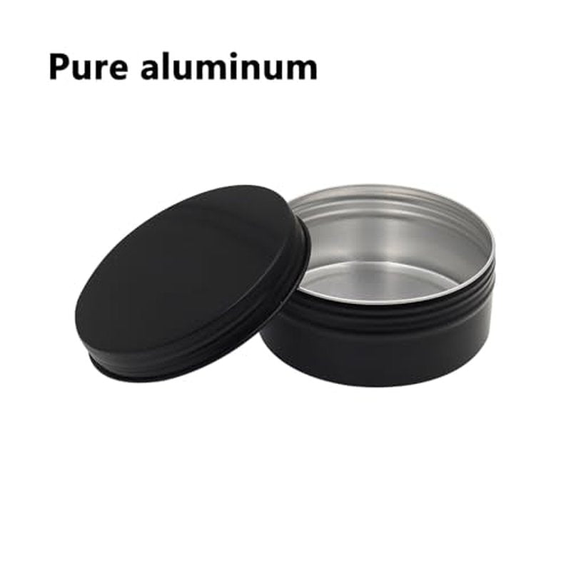 Aluminum Tin Jars Containers,ULIFESTAR Leak Proof Cosmetic Tin Jars Containers,Round Tin Cans with Lids,10PCS Black Cosmetic Sample Refillable Containers for Spice (8.8 ounces 100*40mm/3.93*1.57")