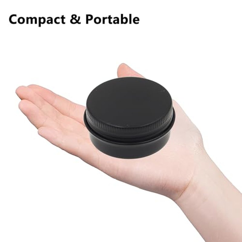 Aluminum Tin Jars Containers,ULIFESTAR Leak Proof Cosmetic Tin Jars Containers,Round Tin Cans with Lids,10PCS Black Cosmetic Sample Refillable Containers for Spice (0.71 ounces 39*20mm/1.53*0.78")