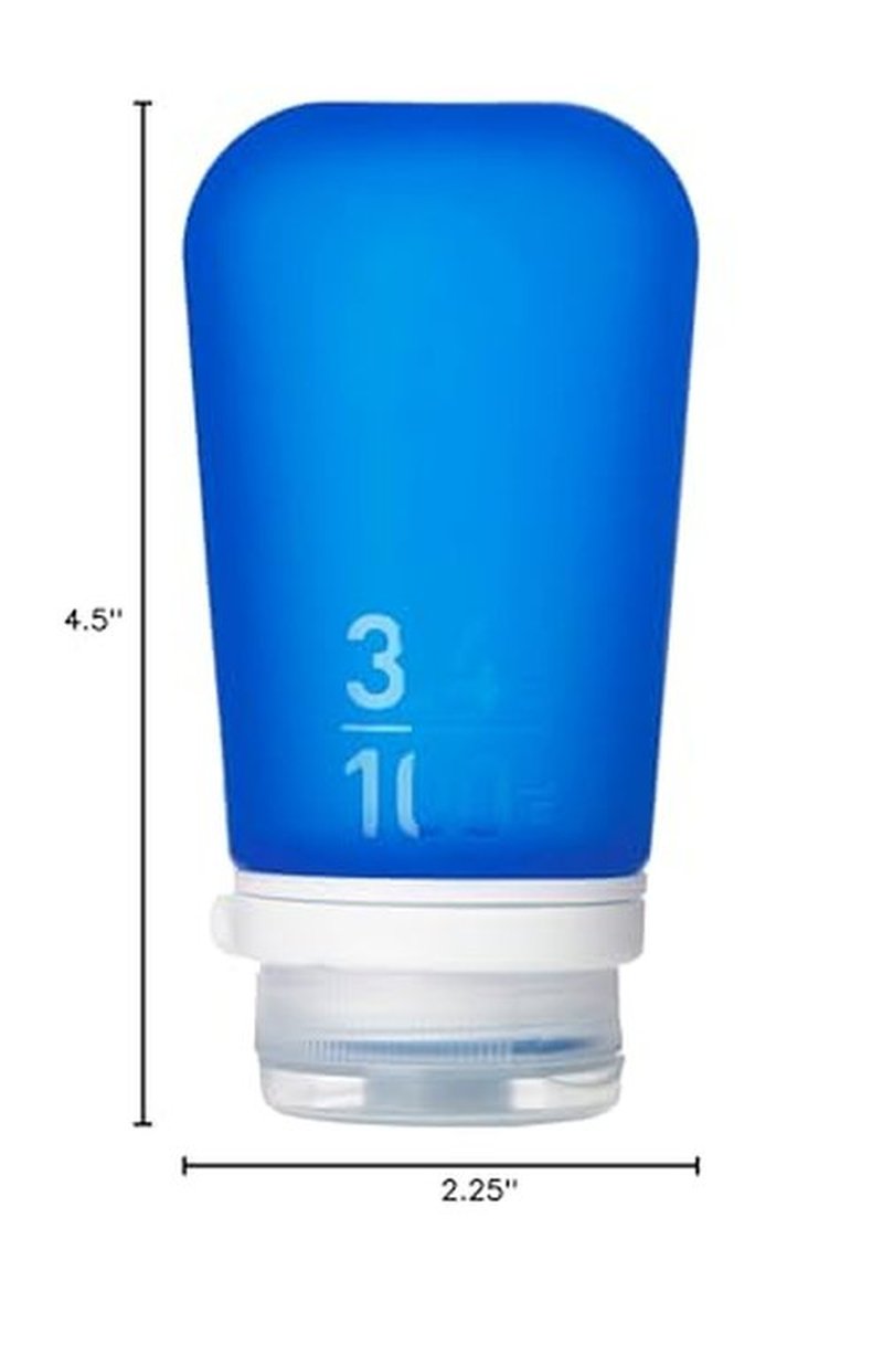 humangear GoToob+ (Large) | Refillable Silicone Travel Bottle | Locking Lid | Food-Safe Material | Dark Blue, Large (3.4 fl.oz.; 100ml)
