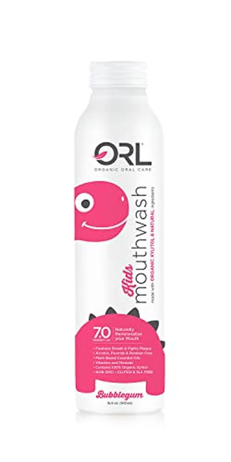 ORL Kids Natural & Organic Mouthwash Uniquely Formulated to Clean Your Mouth, Whiten Your Teeth Strengthen Tooth Enamel. Fluoride and Alcohol Free.