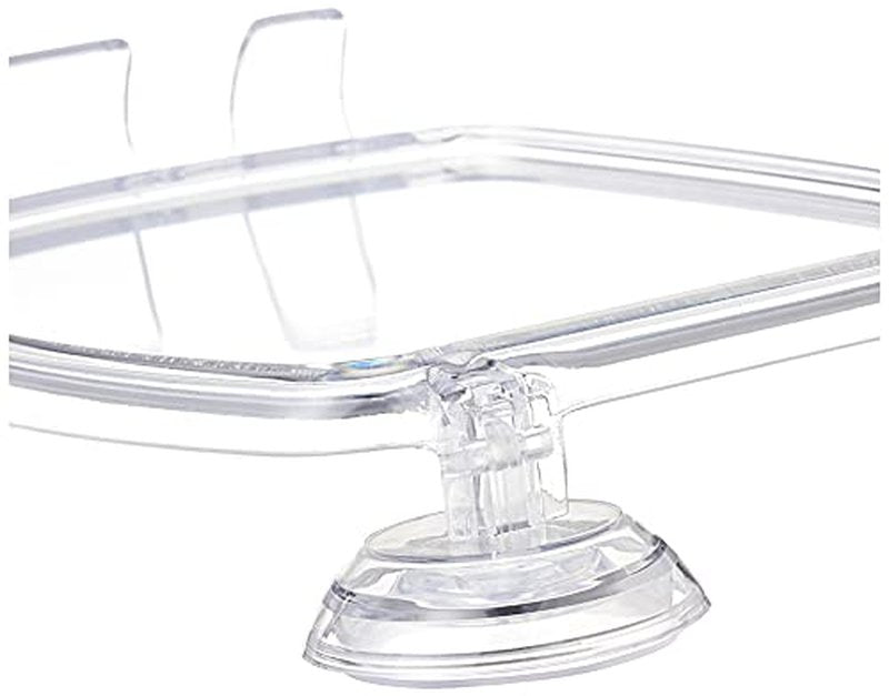 iDesign Plastic Power Lock Suction Shower Shaving Mirror with Razor Holder, Fog-Free Mirror for Bathroom or Tub, 6.25" x 8.5" x 2.5", Clear