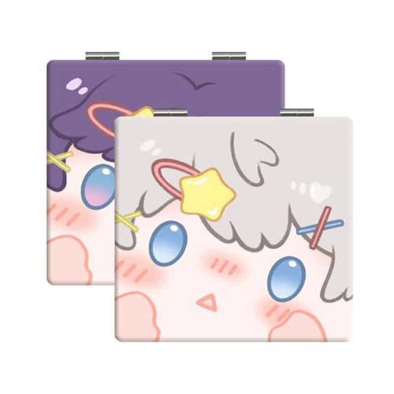 XYZSJGW Cute Sylus Rafayel Travel Makeup Mirror Game Love and Deepspace Xavier Portable Mini Handheld Foldable Makeup Mirror (Sylus)