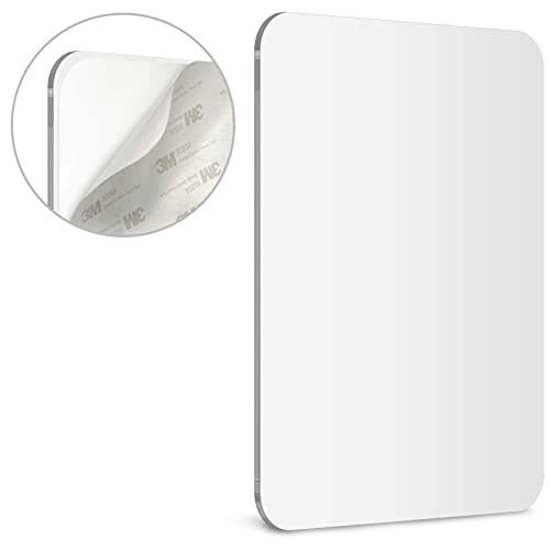 Mavoro Shaving Mirror for Shower - 3M Adhesive Shower Mirror. 7x9in Acrylic Mirror - Unbreakable Mirror with Less Fogging. Sleek Frameless Mirror. Peel and Stick Mirror, Glassless Safety Kids Mirror