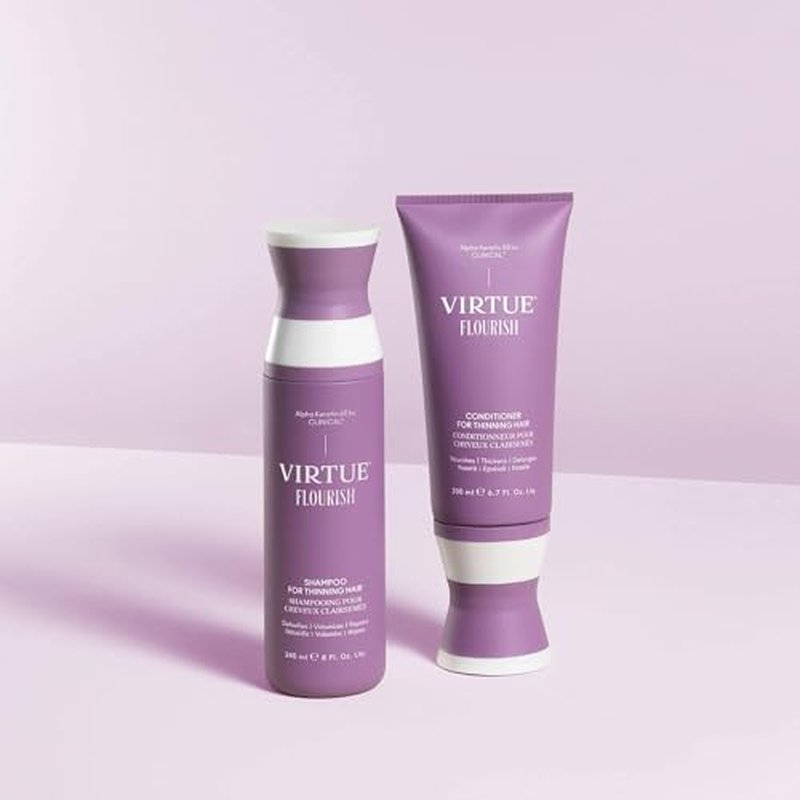 VIRTUE Flourish Conditioner for Fine or Thinning Hair, Sulfate Free Hair Growth Product, Detangles and Thickens, Color Safe