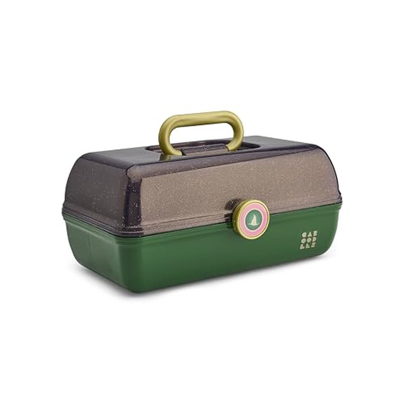 Caboodles Women's On-The-Go Girl Cosmetic Case, Wicked Elphaba-Purple Sparkle Over Green