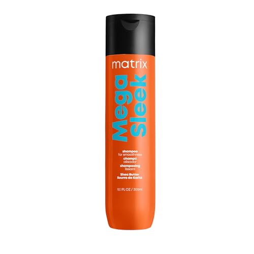 Matrix Mega Sleek Shampoo| Smoothing, Anti-Frizz, Detangling | For Dry, Damaged & Frizzy Hair | Salon Professional Shampoo | With Shea Butter | 10.1 Fl. Oz. | Vegan