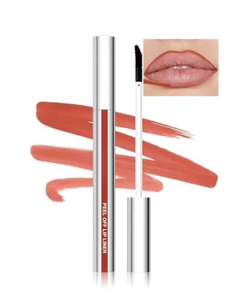 Peel Off Lip Liner Stain, Long Lasting Peel Off Lip Stain Tattoo Lip Gloss Lipstick, Waterproof Stay On All Day, Transfer-Proof, High Pigmented Matte Finish Peel Off Lip Stain Makeup for Women, Cocoa