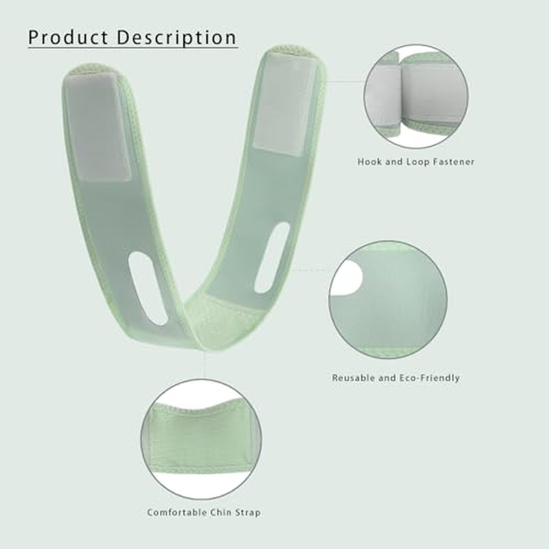 Buyongwant V Line Lifting Mask V Shaped Face Chin Strap for Sleeping,Sagging,Jaw Exerciser (Green)