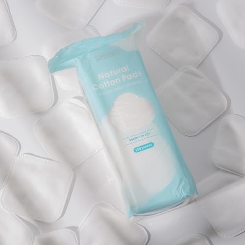 SHINO Natural Square Cotton Pads,100 Ps Biodegradable Pads, Makeup Remover Pads for Sensitive Skin - Beauty, Personal Care, Baby Care & Daily Cosmetics