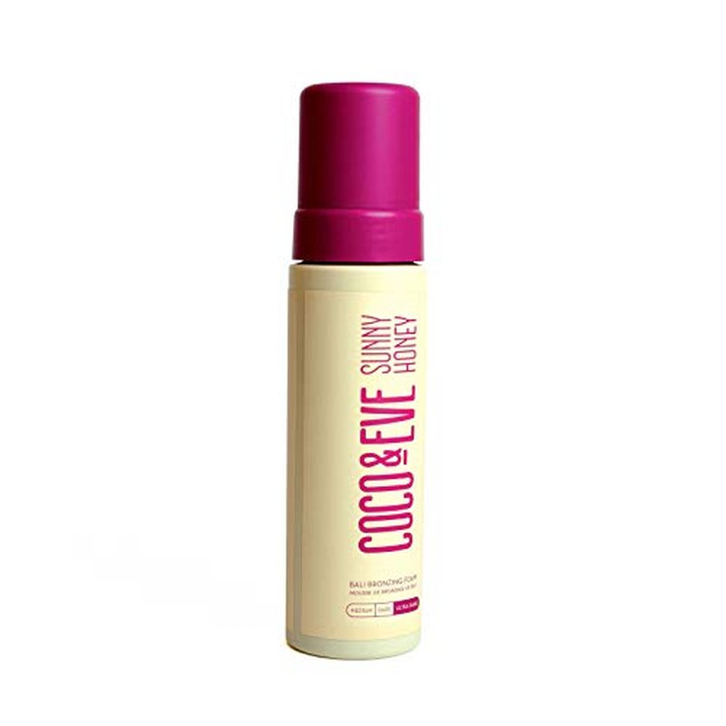 Coco & Eve Sunny Honey Bali Bronzing Self Tanner Mousse - (Dark) All Natural Sunless Tanning Mousse | Instant Self Tanning Lotion with Bronzer and Skin Moisturizer (6.7 fl oz)