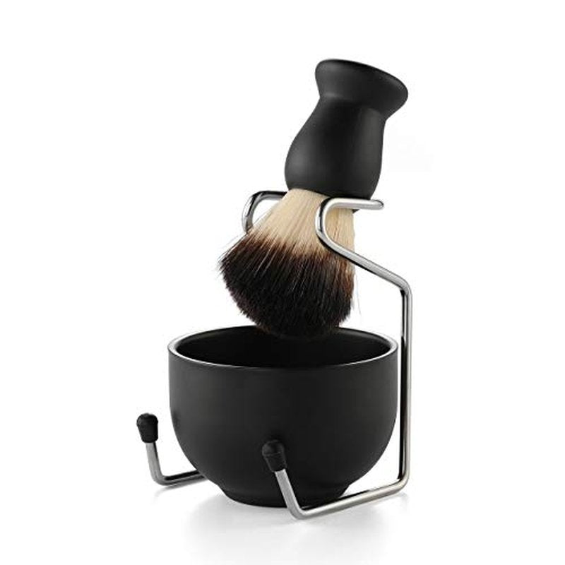 Wismee Men's Shaving Brush Set Boar Bristle Hair Shaving Brush, Stainless Steel Shaving Bowl & Stand, 3.5Oz Shaving Soap Wet Shaving Cleaning Tool Birthday Father Day Gifts for Him Men