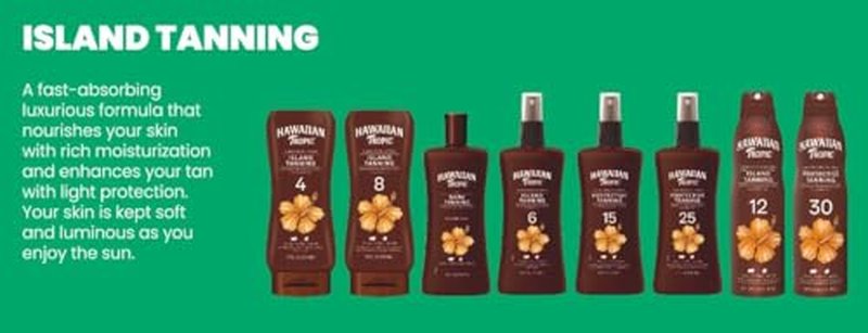 Hawaiian Tropic Island Tanning Oil Spray Sunscreen SPF 6, 8oz | Tanning Sunscreen, Tanning Oil with SPF, Moisturizing Body Oil, Hawaiian Tropic Oil, Oxybenzone Free Outdoor Tanning Oil, 8oz