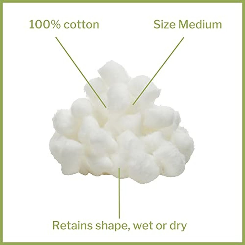 McKesson Cotton Balls [4000 Count] Bulk, 100% Pure Cotton Balls for Face, Nail Polish Remover, Makeup, Medium, 2000 Count, 2 Boxes
