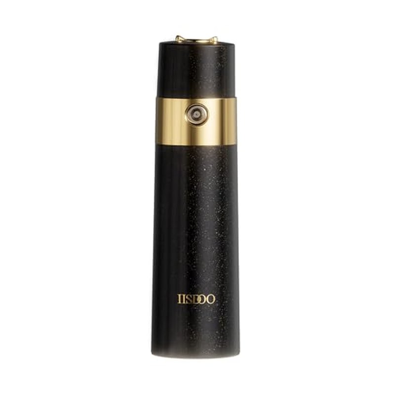IISDOO Nano Facial Mister Mini Facial Steamer, Portable Ion Face Spray/Ion Humidifier, SPE PEM Technology for Face, Hydrating Skin, Deep Moisturizing, Rechargeable, Black