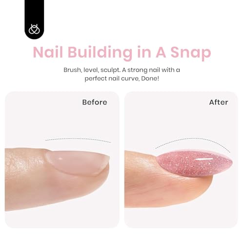 Beetles Builder Gel,12 Pcs 5 in 1 Nude Builder Clear Nail Strengthener Extension Gel Nail Pink Jelly Color Hard Gel Builder Extension Gel for Nail Art Gifts