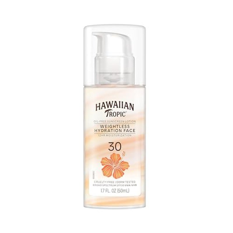 Hawaiian Tropic Sheer Touch Ultra Radiance SPF 70 Sunscreen Lotion, 8oz and Weightless Hydration Face Sunscreen SPF 30, 1.7oz Bundle