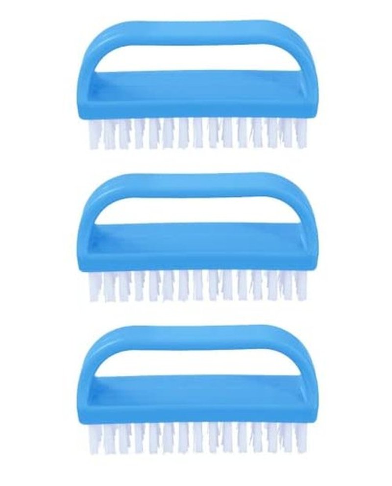 Superio Nail Scrubber Brush Nail Brush for Cleaning Fingernails Hand, and Toes, Small Scrub Brush Hand Scrubber Fingernail Brush Cleaner with Handle- Stiff Bristles, (3 Pack)