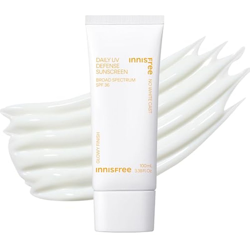 innisfree Daily UV Defense Sunscreen Broad Spectrum SPF 36 JUMBO, Invisible Korean Sunscreen for Face with No White Cast (Packaging May Vary)