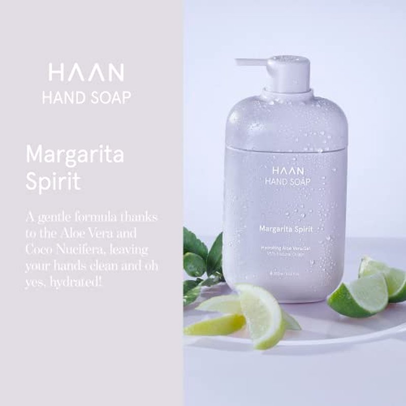 HAAN Foaming Hand Soap | Moisturizing Liquid Hand Soap for Dry Skin | Multi Purpose Hand Wash with Aloe Vera & Cocos Nucifera | Natural Bathroom Soap w/Pump Dispenser | Margarita Spirit - 11.8 Fl Oz