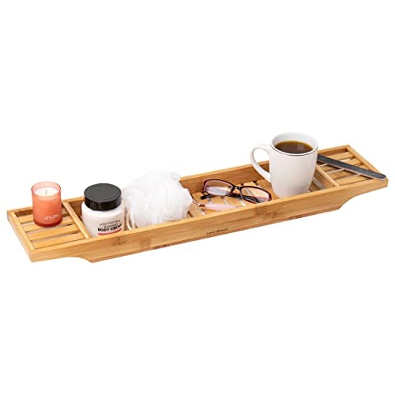 Mind Reader Bath Mat, Shower Mat, Bathtub Mat, Bathroom Accessory, Wood, Rayon from Bamboo, 23.5"L x 16.5"W x 0.4"H, Brown