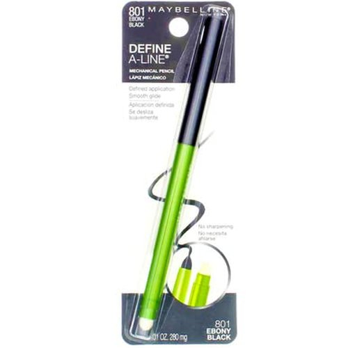 Maybelline Define-A-Line Eyeliner, Ebony Black [801], 1 ea (Pack of 2)