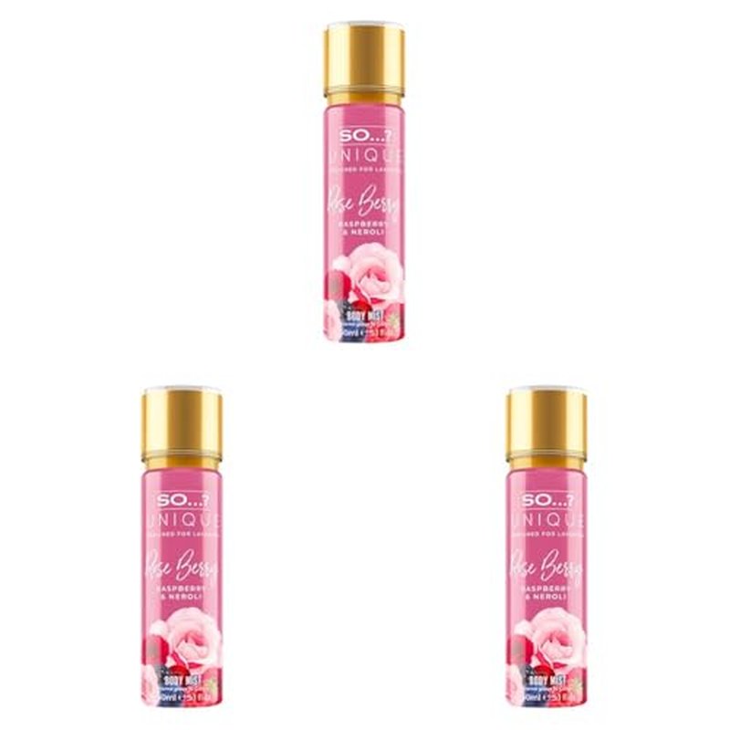 So...?…?… Unique Rose Berry Body Mist - Floral, Fruity Body Spray for Women - Perfume for Women with Rose, Vanilla, Musk Notes - Gifts for Women - 5.1 oz (Pack of 3)
