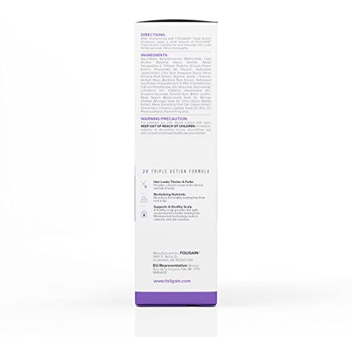 Foligain Triple Action Conditioner For Thinning Hair, Volumizing Conditioner for Women, 8 Fl. Oz. (Pack of 3)