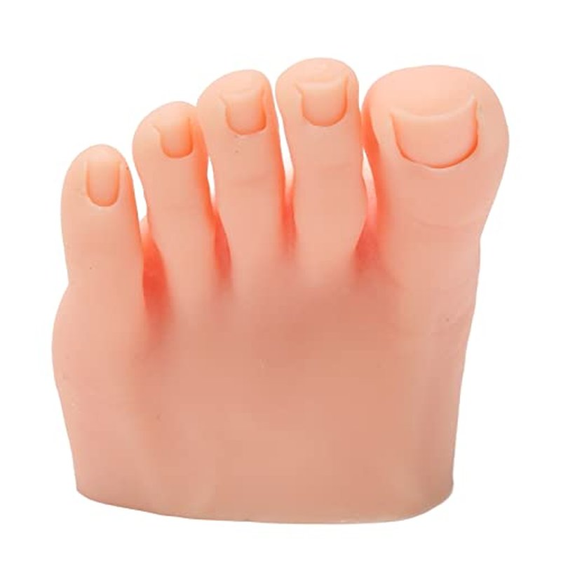 Nail Art Foot Model, Reusable Portable Practice Fake Foot Model Washable Professional for Salon for Beginner (Left)