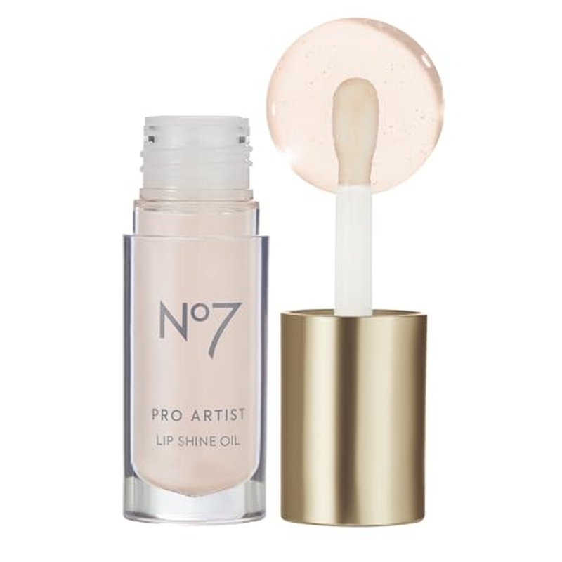 No7 Pro Artist Lip Oil - Hydrating Lip Oil with a High-Shine Finish - Non-Sticky Formula Enriched with Nourishing Ingredients to Improve Lip Hydration - Clear (0.20 fl oz)