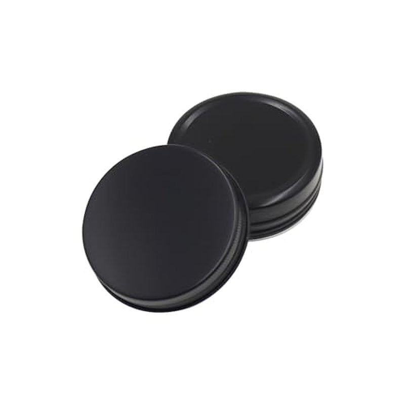 Aluminum Tin Jars Containers,ULIFESTAR Leak Proof Cosmetic Tin Jars Containers,Round Tin Cans with Lids,10PCS Black Cosmetic Sample Refillable Containers for Spice (2.12 ounces 68*25mm/2.67*0.98")