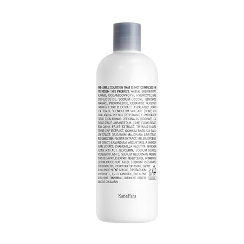 Karl&Hans Botanic Gourmand Coconut Vegan Shampoo Organic - Sulfate-Free, Moisturizing, Nourishing Shampoo with Coconut Oil&Natural Flower Extracts for Dry and Damaged Hair and Scalp Repair, 13.2 fl oz