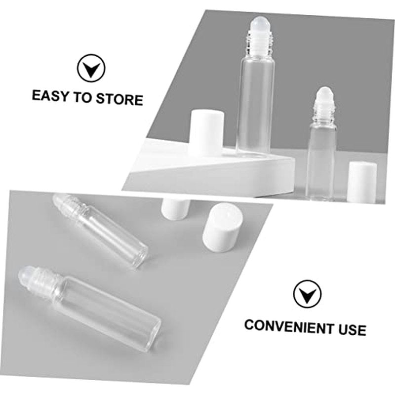 Outanaya 12pcs Glass Roller Bottle Eye Dropper Container Mini Perfume Bottle Sample Vials Bottles Rollerball Bottle Essential Oil Dispenser Refillable Roller Liquid Pumps Dauber Transparent