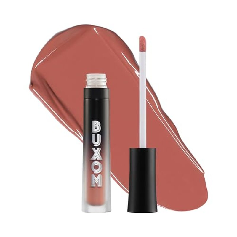 Buxom Full-On Plumping Liquid Lipstick Matte, Plumping Lip Color with Vitamin E, Hyaluronic Acid & Plumping Peptide Complex, Hydrates & Smooths Lip Lines, Transfer-Proof, Cruelty-Free (Barely There)
